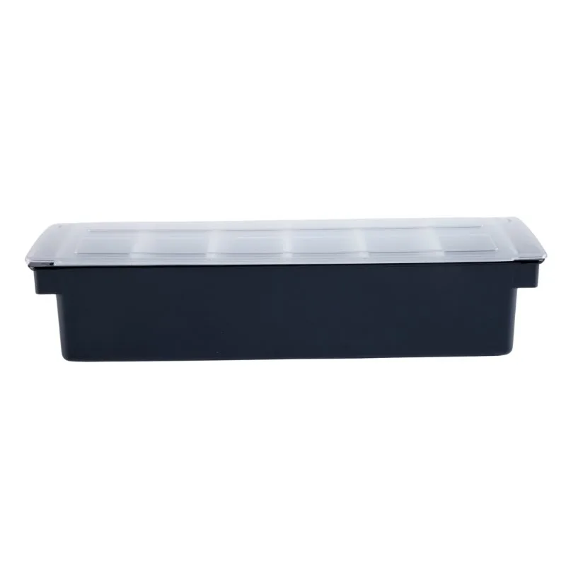 Sort 6-rums Condimentholder Plastik